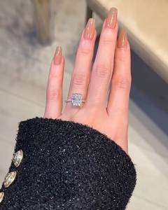 4 Carat Elongated Cushion Cut Diamond Engagement <b>Ring</b> for Women | Hidden Halo <b>Solitaire</b> Wedding Anniversary <b>Ring</b> | Luxury Bridal - Product Image 2