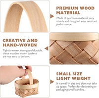 Mini paniers-cadeaux en bois tissés à la main avec poignée, paniers de pique-nique décoratifs pour bonbons, chocolat et cadeaux, mariage et fête, miniature
