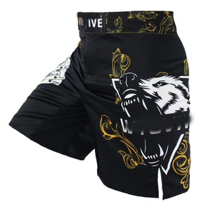 Custom Printed 100% Cotton Eco-Friendly MMA Shorts <b>4</b>-<b>Way</b> <b>Stretch</b> <b>Fabric</b> Sublimation or Screen Print Bulk Orders Welcome - Product Image 5