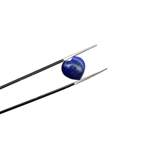 Caboche en forme de cœur en lapis-lazuli naturel, fait main, dos plat, pierre précieuse en vrac pour la création de bijoux - Product Image 4