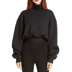 ชุดวอร์มผ้าแคนวาสสองชิ้น เสื้อคอเต่าสีพื้น กางเกงขายาวระดับเข่า สำหรับผู้หญิง ฤดูใบไม้ผลิ/ฤดูร้อน ผ้าฝ้าย 100% เป็นมิตรกับสิ่งแวดล้อม - Product Image 1