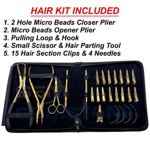 Kit de Herramientas para Extensiones de Cabello con Alicates para Microperlas de 2 Orificios y Alicates Abreperlas |   Herramienta de Instalación de Extensiones de Cabello con Anillos Micro Nano - Product Image 2