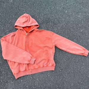 Hoodie court premium pour homme, coupe boxy, double couche, épais 600 GSM, zippé, effet vieilli, délavé à l'acide, doublé, streetwear, oversize - Product Image 3