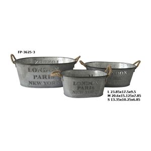Maceta de Metal Galvanizado Oscuro Esmaltado con Asa de Cuerda, Hecha a Mano, para Decoración del Hogar, Balcón y Jardín - Product Image 5