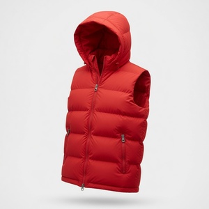 Winter Sleeveless Glossy Puffer Jacket Vest Custom logo Waterproof Shiny Bubble Unisex Vests With Hoodie - Product Image 2
