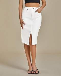 กระโปรงยีนส์ผู้หญิงสไตล์นักศึกษา สีพื้น กระโปรงพลีทสั้น ผ้าฝ้าย ชุดเดรสยีนส์ เสื้อผ้าสไตล์ตะวันตก กระโปรงผู้หญิง - Product Image 5