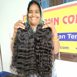 Extensions de Cheveux Humains de Temple Indien Vierges Bruts de Haute Qualité 100% Non Transformés 8-32 Pouces Bouclés Vague Naturelle Cheveux Humains - Product Image 1