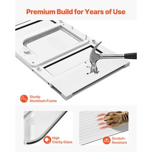 Porte pour chat en aluminium réglable de 23 à 28 pouces pour fenêtre, avec 4 modes de verrouillage sécurisés, verre haute transparence, pour fenêtre haute - Product Image 6