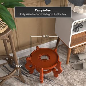 Tabouret rond en bois de rose oriental marron, fait main, mobilier religieux moderne pour salon, taille et logo personnalisables, haute qualité - Product Image 4