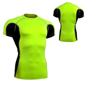 Venta caliente Rash Guards para hombres de manga corta Comprimido O-cuello Multi-Panel Cosido Ropa deportiva de secado rápido Rsh Guards en venta - Product Image 6