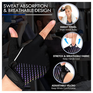 Guantes de Ciclismo de Verano Transpirables con Almohadilla, Accesorios, Guantes de Medio Dedo para Bicicleta, Levantamiento de Pesas, Precio Económico con OEM Personalizado - Product Image 6