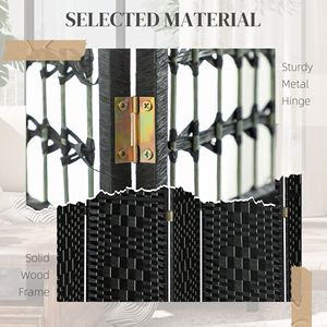 Divisorio Pieghevole Portatile a 8 Pannelli in Fibra Nera Ondulata per Privacy in Casa e Ufficio - Product Image 5