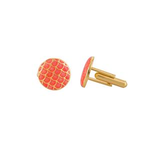 Mancuernillas de Lujo con Baño de Oro y Diseño de Escamas de Coral Rojo para Hombre, Accesorios Formales para Camisa, Regalo de Boda o Negocios, Mancuernillas de Diseñador - Product Image 4