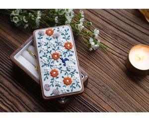 Elegant Embroidery Jewellery <b>Box</b> For Rings <b>Earrings</b> Necklaces And Accessories With Artistic Handmade Detailing - Product Image 1