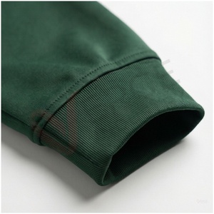 Veste de survêtement homme vert foncé à manches longues, col montant, fermeture éclair sur le devant, couleur unie, respirante, coupe décontractée, pour l'automne - Product Image 6