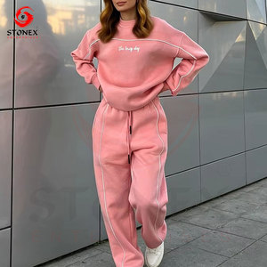 Conjunto Deportivo Personalizado de Otoño Invierno para Mujer, Conjunto Formal de Pantalón Largo y Sudadera con Diseño Sólido - Product Image 4