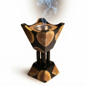 Modern Luxury Gold Foil Resin Incense Burner Geometric Arabic Mubkhar Wholesale Custom Logo <b>Oud</b> <b>Bakhoor</b> Censer Holder For Sale - Product Image 3
