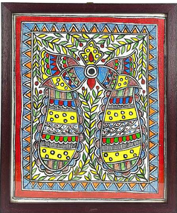 Pintura de Arte Folclórico de Jharkhand - Decoración Artesanal Tridimensional de Metal Colorida - Product Image 3