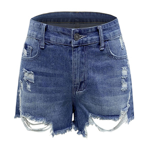 Shorts en jean boyfriend pour femme, en coton, mode estivale, logo personnalisé, OEM, marque privée, vente en gros, fournisseur d'usine de jeans, OEM US - Product Image 1