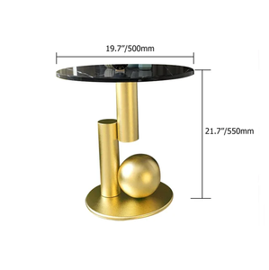 Innovative Style Black Luxury Furniture Marble Top <b>Sofa</b> <b>Side</b> <b>Table</b> for Living Room, Hotel, Office Round Modern Corner <b>Table</b> - Product Image 4