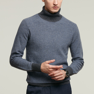 Sweater Long Sleeve Winter New Trend Contrast Color Mosaic <b>Jumper</b> Custom Turtleneck Mens Turtle Neck Sweaters - Product Image 4