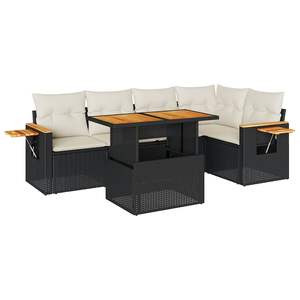 Conjunto de Sofá Modular Mediano de Ratán PE Negro para Jardín, Muebles Elegantes para Exteriores - Product Image 2