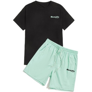 Conjunto deportivo de dos piezas para hombre, camiseta de manga corta y pantalones jogger, ropa deportiva para gimnasio, entrenamiento, fitness, correr - Product Image 5