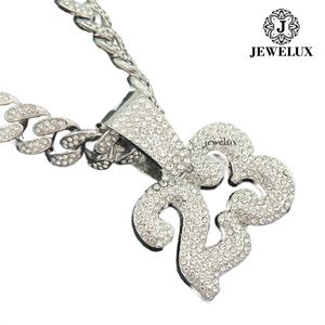 Collar de Cadena Cubana Plateada en Plata de Ley 22K para Hombre, con Colgante de Letra de Moissanita, Joyería de Moda Hiphop, Cadena de Cuerda, Calidad de Exportación - Product Image 3