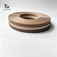 Bande de chant PVC effet bois, autocollante, surface brillante, rouleau de 22 mm de large, largeur personnalisable de 0,4 à 3 mm pour portes de placards en contreplaqué et MDF