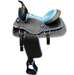 Sillín de Cuero Duradero para Caballo con Acolchado Suave, Ajuste Seguro, Juego de Almohadillas para Sillín de Senderismo, Sillín de Montar Occidental - Product Image 1