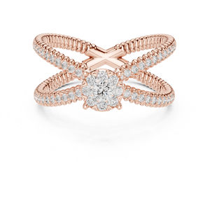 Anillo de Uso Diario de Oro Amarillo de 14K con Diamante Cultivado en Laboratorio para Mujer |   Diamante Cultivado Nuevo - Product Image 3