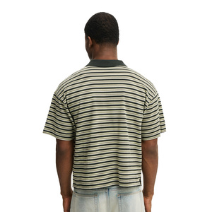 Camiseta Polo Corta de Punto para Hombre, OEM, con Logotipo y Diseño Personalizados, Transpirable, Estilo Vintage - Product Image 3