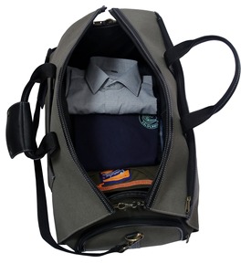 Bolsa de Viaje Impermeable de Lona y Cuero con Cierre, Proveedor OEM, Bolsa de Fin de Semana, Equipaje de Mano con Gran Capacidad LCTB-0069 - Product Image 1