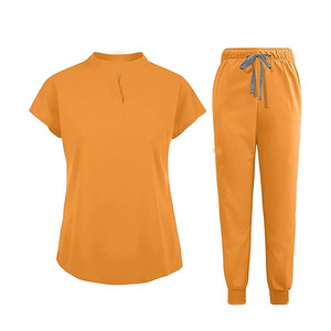 Unisex Classic Cotton <b>Scrub</b> <b>Sets</b> with Jersey Fabric Needle Detection Professional Medical Nurse Uniform for Hospital Use - Product Image 1