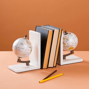 Sujetalibros de mármol de diseño de lujo con mapa del mundo, soporte decorativo para libros, decoración moderna para oficina, tamaño personalizado, globo terráqueo de mármol de lujo - Product Image 4