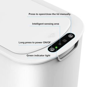 Cestino per Rifiuti Automatico da 5 Galloni con Coperchio Senza Contatto, Intelligente e Sottile in Plastica per Bagno, Ufficio, Camper o Camera da Letto, Bidone per Auto - Product Image 5