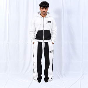 Ensemble de survêtement unisexe personnalisé respirant pour l'automne, coupe oversize, avec sweat à capuche zippé et pantalon de jogging large, style streetwear, assorti pour couple - Product Image 2