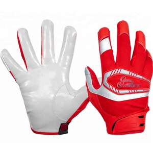 <b>Red</b> & White High Quality American Football Gloves For Adult & Kids - Product Image 1