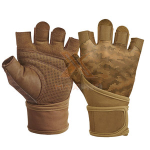 Guantes de Gimnasio de Cuero de Alta Calidad, Disponibles en Stock, MOQ Bajo, Transpirables, con Correa de Muñeca Ajustable, Antideslizantes, Unisex - Product Image 1