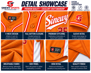 Camiseta de Béisbol Deportiva Sinewy para Hombre, Naranja 25, Absorbe la Humedad, Impresión Sublimada, Corte Regular, Manga Corta, Ropa Deportiva para Adultos - Product Image 5