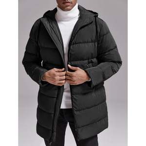 2025 hommes décontracté longue veste d'hiver à capuche manteau bouffant avec fermeture à glissière grande taille chaud Nylon Polyester coton rembourrage manteaux - Product Image 1