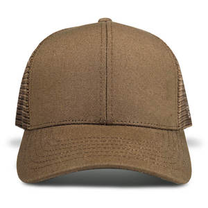 Blank Brown Trucker <b>Cap</b> Structured Mesh Snapback <b>Hat</b> 5 Panel Cotton Twill Custom Logo Embroidery Baseball <b>Cap</b> OEM Wholesale - Product Image 1