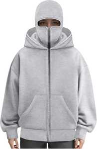 Sweat-shirt d'hiver unisexe en molleton de coton surdimensionné personnalisé 2025, style streetwear, à fermeture éclair, éco-responsable, vente en gros directe usine - Product Image 3