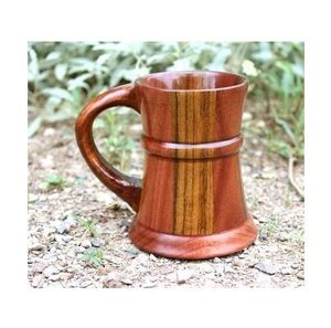 Handmade Wooden Mug Natural Solid Wood Coffee Cup Rustic Style Eco Friendly Drinkware for Tea Coffee Juice - Product Image 3