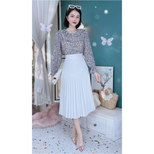 Wholesale Ladies Spring Floral Print Blouse <b>Layered</b> Ruffle Collar Long Sleeve Loose Fit <b>Top</b> for Office Wear and Retail Boutiques - Product Image 3