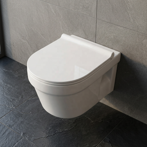 Luxury Gold Color Wall Hung Toilet Rimless <b>Ceramic</b> Water Closet Modern Wall Mounted WC <b>Pan</b> For Bathroom - Product Image 2