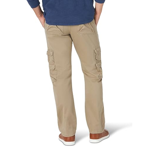 Pantalon cargo droit en toile kaki avec poches latérales, personnalisé pour homme, style utilitaire, streetwear décontracté, pour l'extérieur, vente en gros, fournisseur en vrac, 100% - Product Image 2