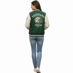Classic varsity <b>jacket</b> crafted From Wool Blend With leather Sleeves High Quality Embroidery Custom Logo Designed For a Look - Product Image 4
