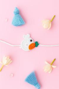 Conjunto de Rakhi Hecho a Mano con Crochet para Niños, Diseño de Corazón de Dibujos Animados, Animales y Frutas, Hilo de Algodón Suave, Pulsera Raksha Bandhan para Niños - Product Image 4