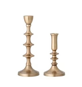 <b>Brass</b> Candle Stand <b>Candlesticks</b> Holder Gold Stand Set Of Two Affordable Wholesale Low Price - Product Image 2